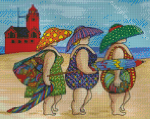 Fat Ladies In The Beach Diamond Painting