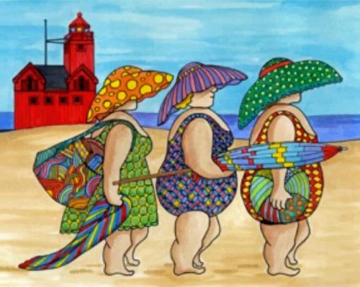 Fat Ladies In The Beach Diamond Painting