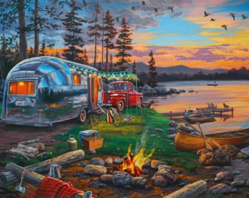 Forest Camping Nature Diamond Painting