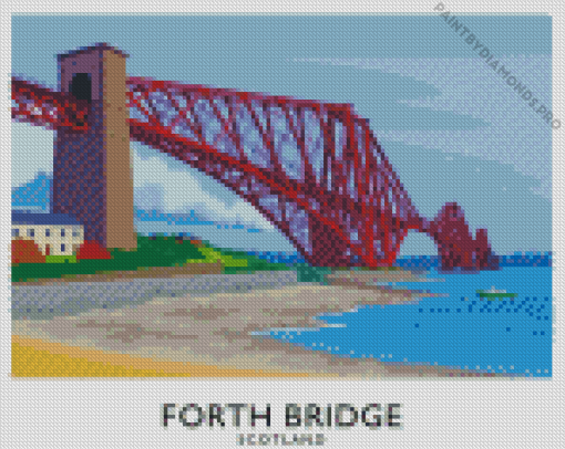 Forth Bridge Illustration Diamond Painting