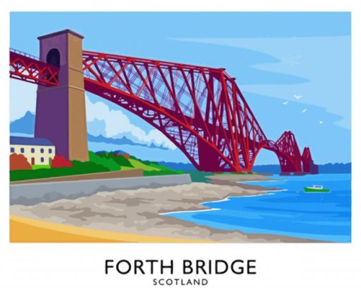 Forth Bridge Illustration Diamond Painting