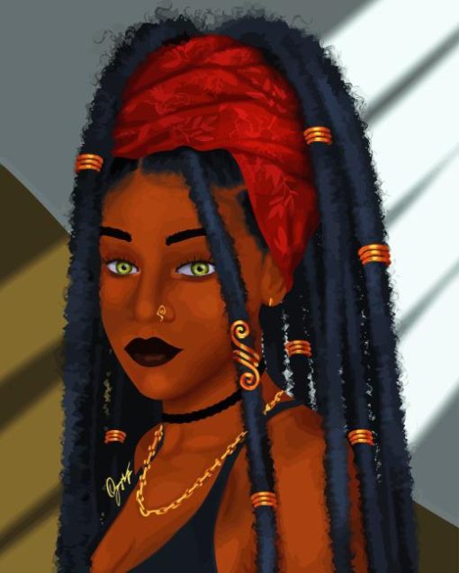 Girl With Locs Art Diamond Painting