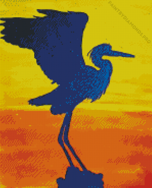 Great Blue Heron Silhouette Diamond Painting