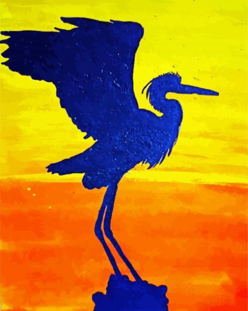 Great Blue Heron Silhouette Diamond Painting