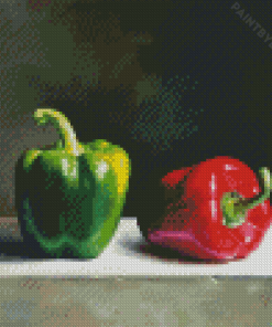 Green and Red Pepper Diamond Painting