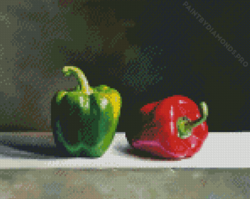 Green and Red Pepper Diamond Painting