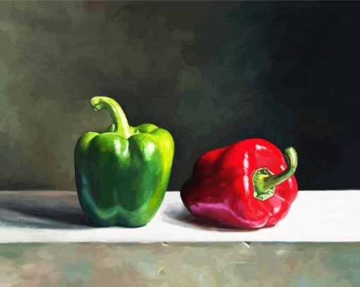 Green and Red Pepper Diamond Painting