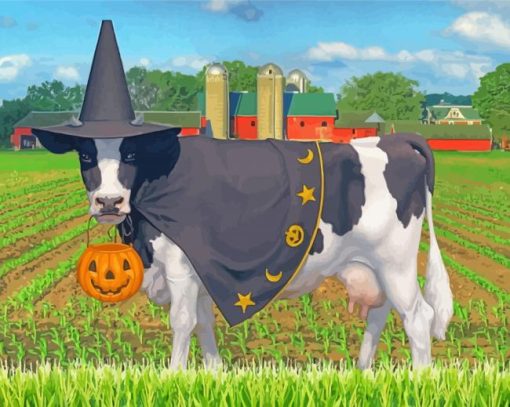 Halloween Cow Diamond Painting