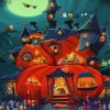 Halloween Pumpkin House Diamond Painting