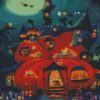 Halloween Pumpkin House Diamond Painting