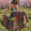 Hippie Girl Dancing Diamond Painting