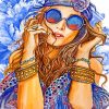 Hippie Lady Diamond Painting