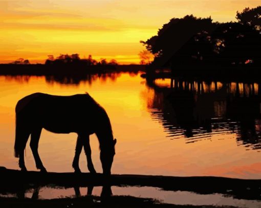 Horse Silhouette Diamond Painting