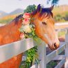 Horse With Flower Crown Diamond Painting