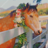 Horse With Flower Crown Diamond Painting