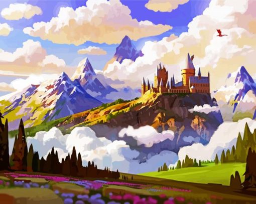 Illustration Hogwarts Castle Diamond Painting