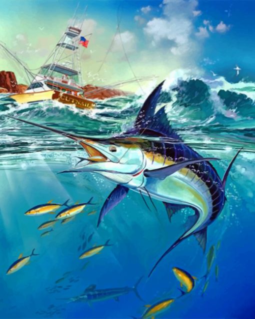 Jumping Sailfish Diamond Painting