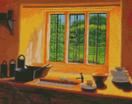 Kitchen Window View Diamond Painting