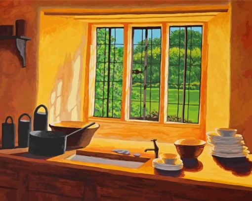 Kitchen Window View Diamond Painting