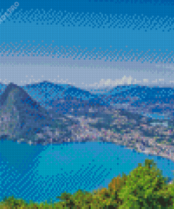 Lake Lugano And City Diamond Painting