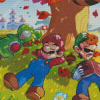 Luigi Yoshi And Super Mario Diamond Painting