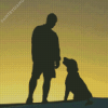 Man And Dog Silhouette Diamond Painting