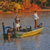 Men On Bass Boat Diamond Painting