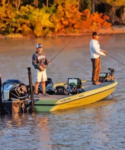 Men On Bass Boat Diamond Painting