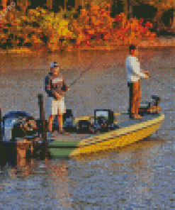 Men On Bass Boat Diamond Painting