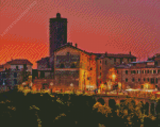 Nemi Italy Sunset Diamond Painting