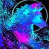 Neon Wolf Art Diamond Painting