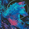 Neon Wolf Art Diamond Painting