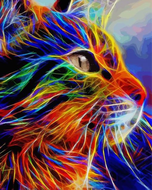 Neon Cat Diamond Painting