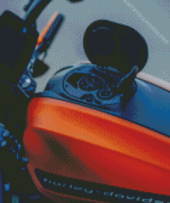 Orange Harley Davidson Diamond Painting