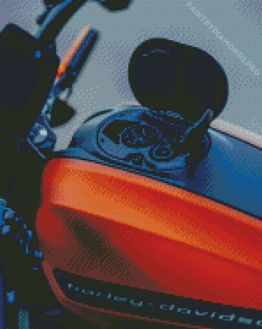 Orange Harley Davidson Diamond Painting