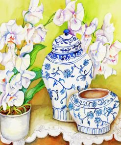 Orchid With Chinese Vase Diamond Painting