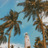 Palm Trees With Lighthouse Diamond Painting