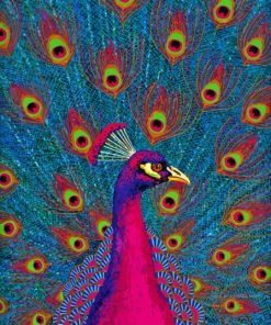 Pink Peacocks Bird Diamond Painting