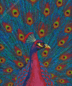 Pink Peacocks Bird Diamond Painting