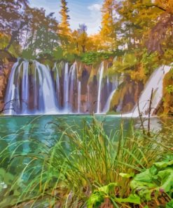 Plitvice Waterfall Diamond Painting