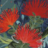 Pohutukawa Flower Illustration Diamond Painting