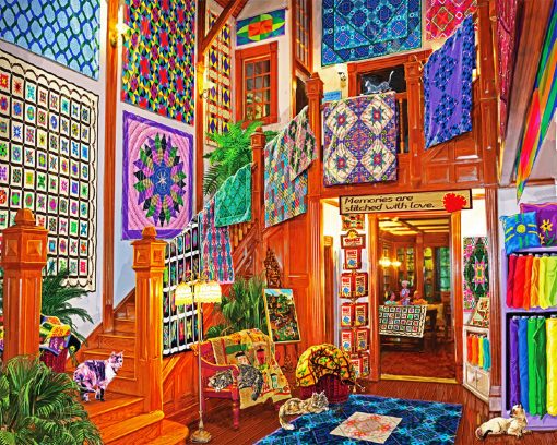 Quilts Shop Scaled Diamond Painting