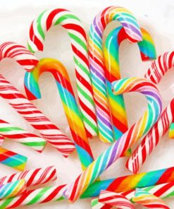 Rainbow Candy Canes Diamond Painting