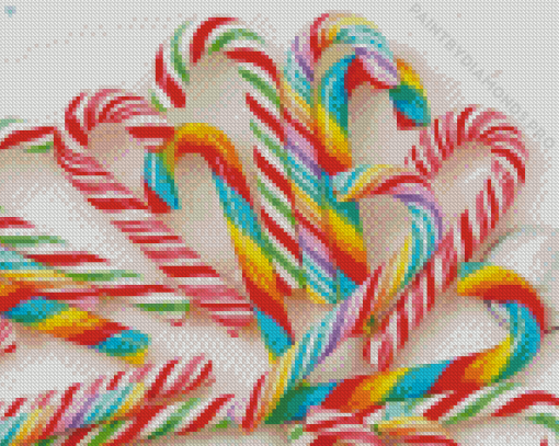 Rainbow Candy Canes Diamond Painting