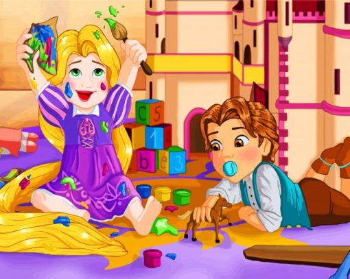 Rapunzel And Flynn Babies Diamond Painting