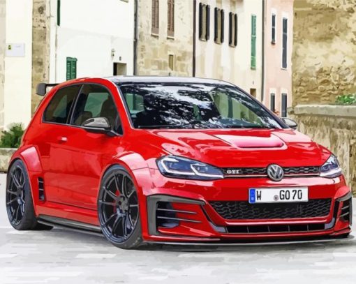 Red Mk7 Golf Diamond Painting