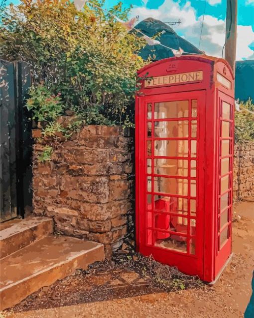 Red Telephone Box Diamond Painting