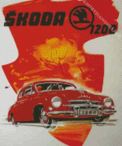 Retro Skoda Poster Diamond Painting