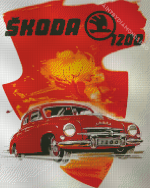 Retro Skoda Poster Diamond Painting