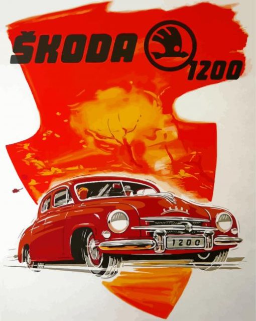 Retro Skoda Poster Diamond Painting